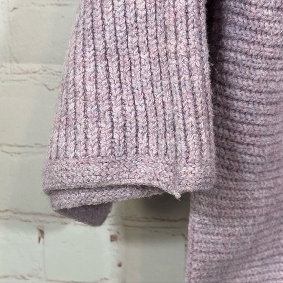 Old Navy Sweater Womens Small Medium Purple Ribbed 3/4 Sleeve Hoodie Sweater - Picture 7 of 12